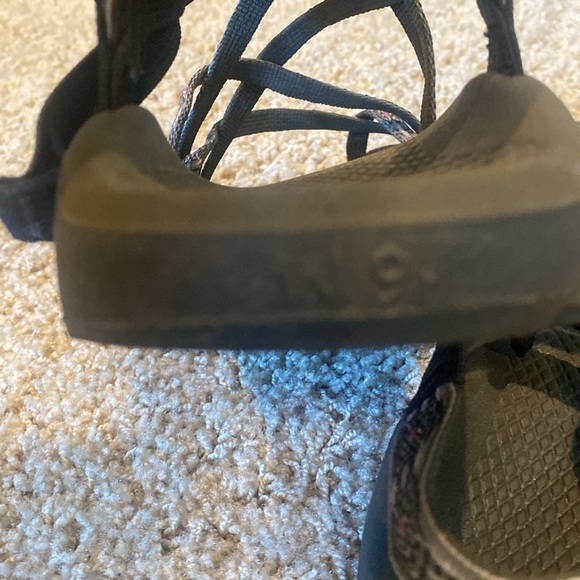 Chaco ZX/2 Sandals Gray Pattern Hiking Toe Loop 9 - Picture 4 of 7